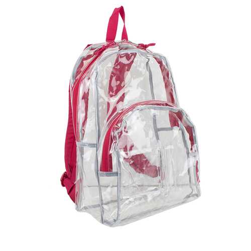Case of [12] 17" Eastsport Basic Clear Backpack - Red
