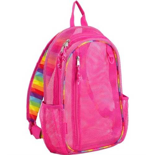Case of [12] 17" Eastsport Classic Metro Mesh Backpack - Pink/Rainbow