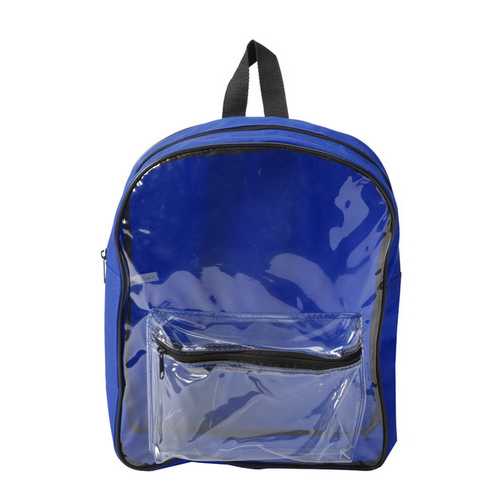 Case of [25] 14" Basic Clear Front Blue Backpack