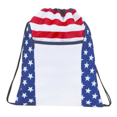 Case of [100] 17" Classic Patriotic Drawstring Backpack