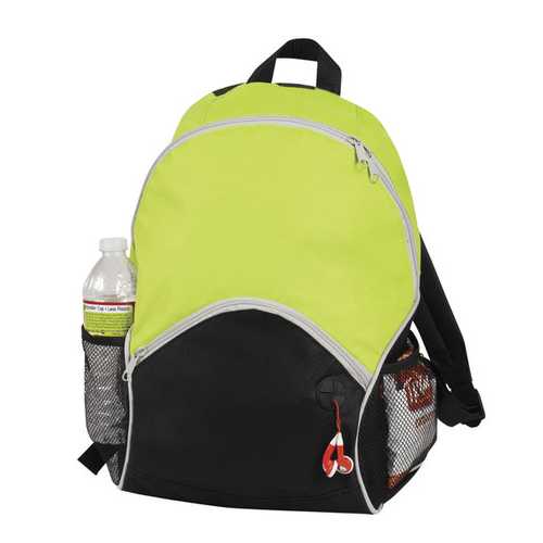 Case of [25] 16" Classic Lime Backpack - 2 Side Mesh Pockets