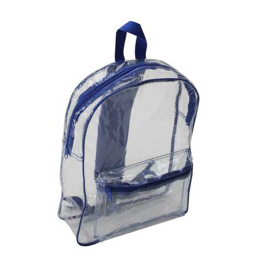 Case of [50] 15" Clear Security Backpack - Royal Blue