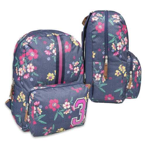 Case of [24] 15" Classic Flower Backpack - Blue