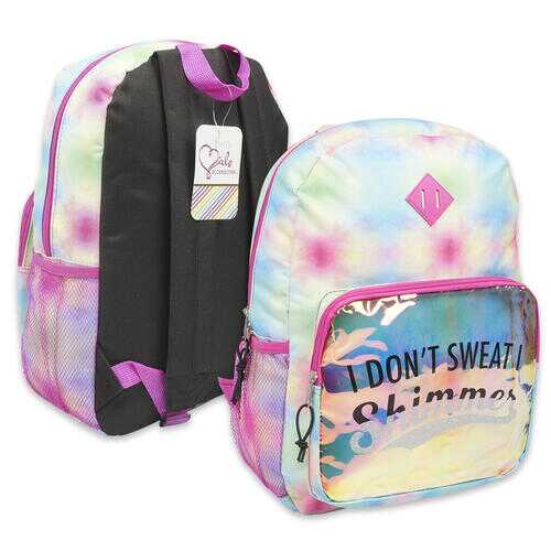 Case of [24] 15.5" Holographic Tie Dye Backpack