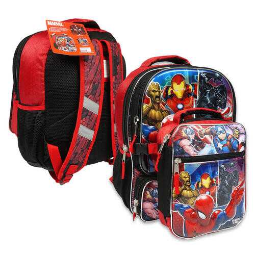 Case of [12] 16" Marvel Heroes Backpack with Lunch Bag