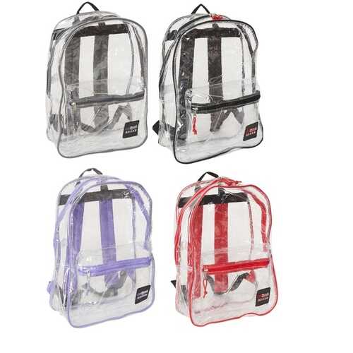 Case of [24] 17" Junior Clear Backpack - Purple