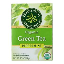 Traditional Medicinals Tea - Organic - Green Tea - Ppprmnt - 16 ct - 1 Case