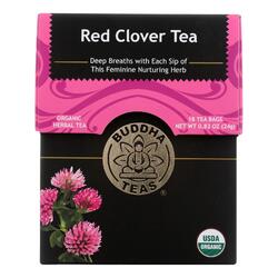 Buddha Teas - Organic Tea - Red Clover - Case of 6 - 18 Count