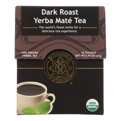 Buddha Teas - Organic Tea - Dark Roast Yerba Mate - Case of 6 - 18 Bags