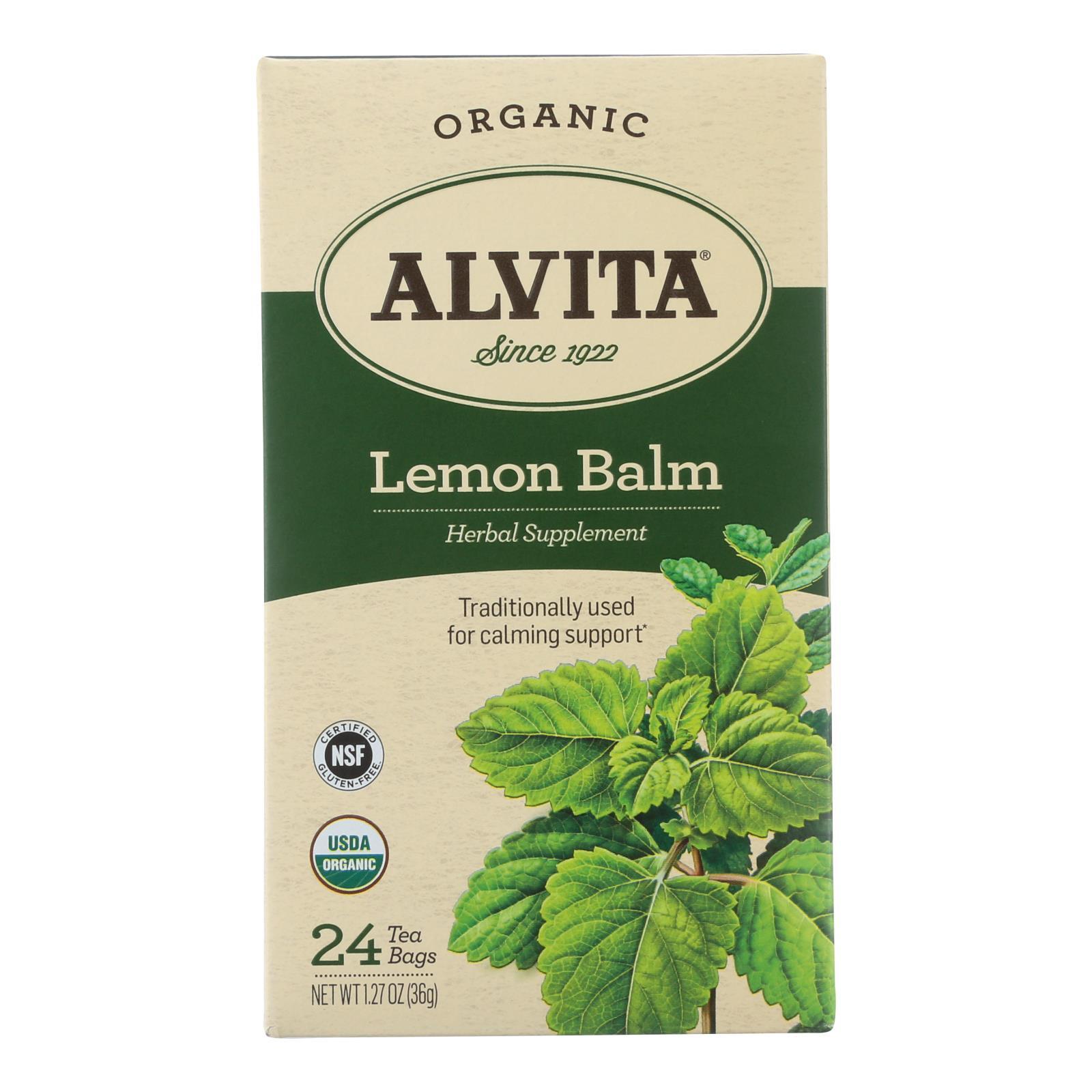 Alvita organic lemon balm herbal supplement is a premium single-ingredient tea...