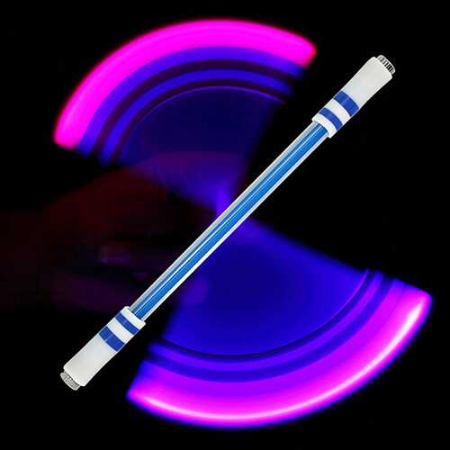 Children Colorful Special Illuminated Anti-fall Spinning Pen Rolling Pen  A15 blue (B section)
