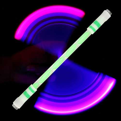 Children Colorful Special Illuminated Anti-fall Spinning Pen Rolling Pen  A15 green (lighting section)