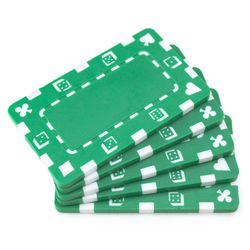 5 Green Rectangular Poker Chips