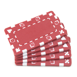 5 Red Rectangular Poker Chips