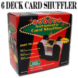 6 Deck Automatic Card Shuffler - Battery-Operated 