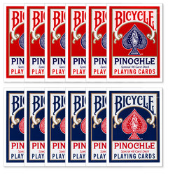 Bicycle Pinochle Standard Index - Red & Blue