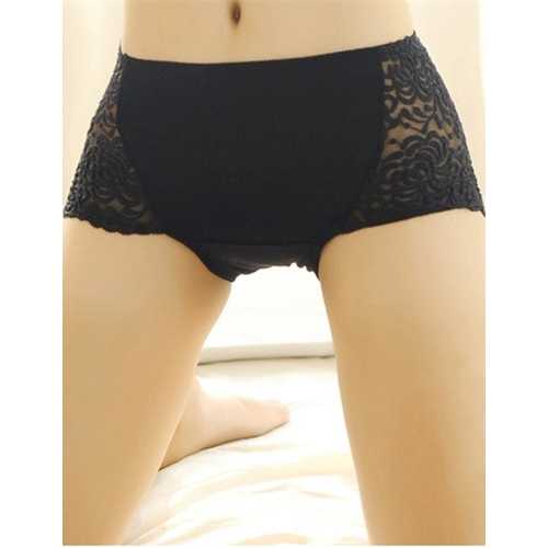 Black Floral Lace High Waist Lifter Panty