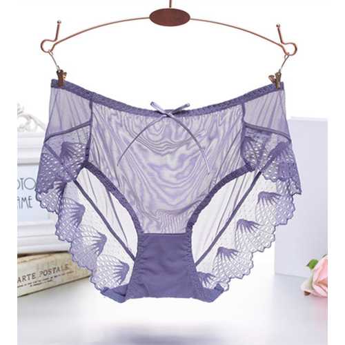 Ladies Sexy Panties Lace G-String T Pants Purple