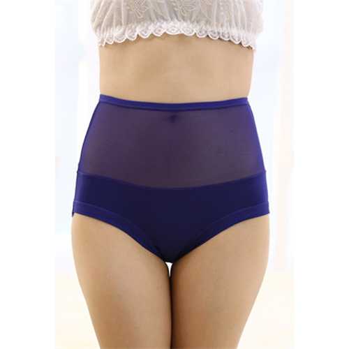 Sexy Women Underwear Seamless Lace Floral Panty Dark Blue