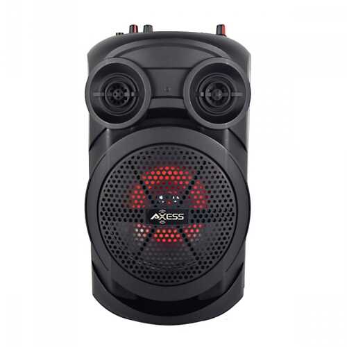 Axess 8" Bluetooth Portable Party Speaker with LED Lights Remote & Wired Mic