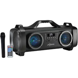 Axess 2- 4" Bluetooth Speaker - 300 Watts LED Lights 1 Wireless MicUSBAux InFM Radio