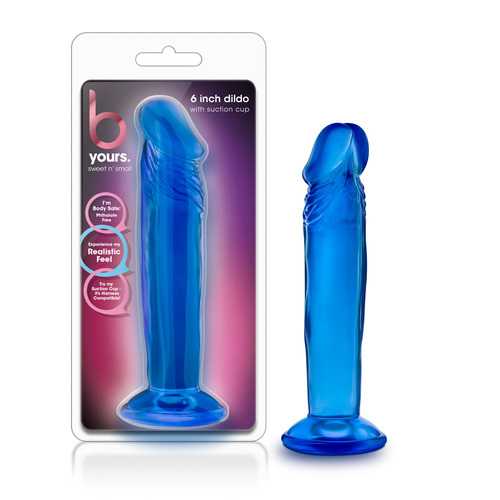 B Yours - Sweet n' Small 6 Inch Dildo With Suction Cup - Blue