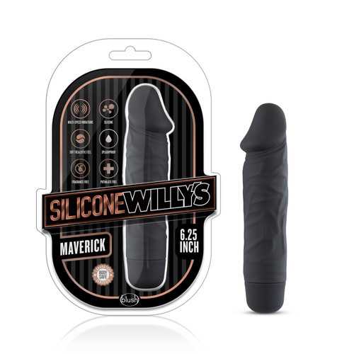 Silicone Willy's - Maverick - 6.25 Inch Vibrating Dildo - Black