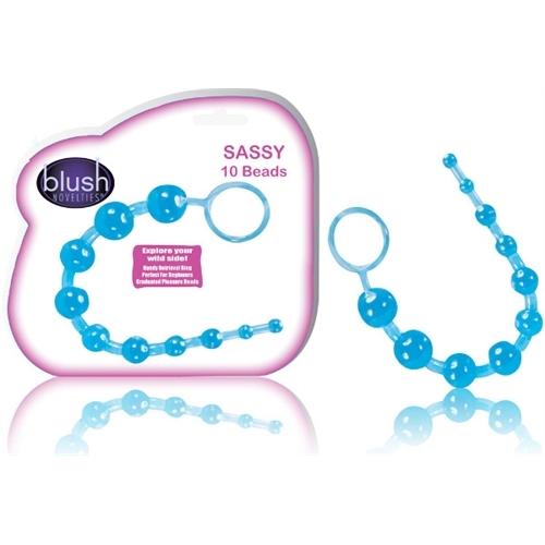 Sassy 10 Anal Beads Blue