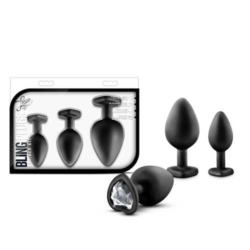 Luxe - Bling Plugs Training Kit - Black With White Gems