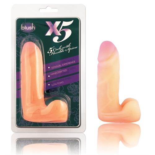 X5 5.5 Inch Cock With Flexible Spine - Natural