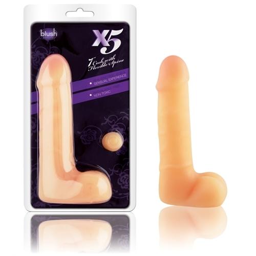 X5 7 Inch Cock With Flexible Spine - Natural