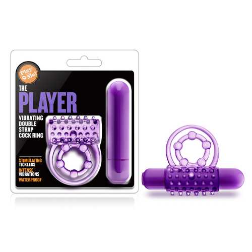 Play With Me - the Player - Vibrating Double Strap Ring - Purple