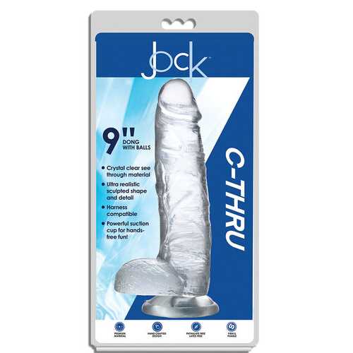 Jock C-Thru 10 Inch Dong With Balls - Clear