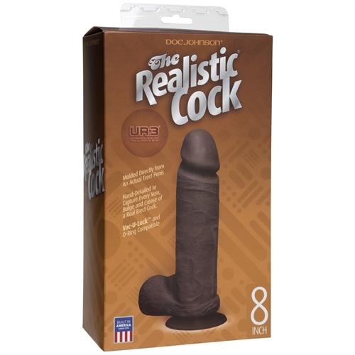 The Realistic Cock Ultraskyn 8 Inch - Black