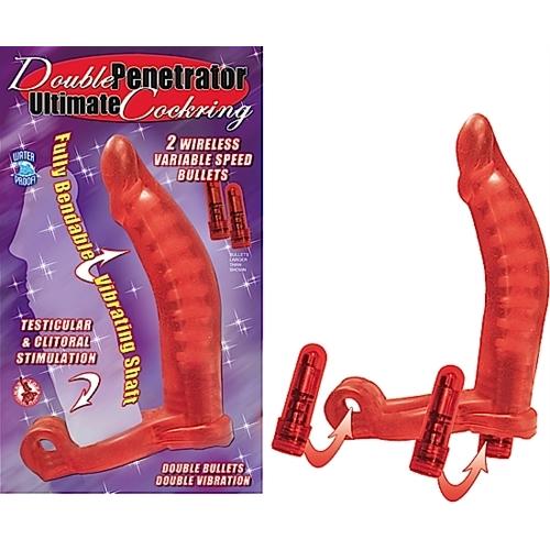 Double Penetrator Ultimate Cockring - Red