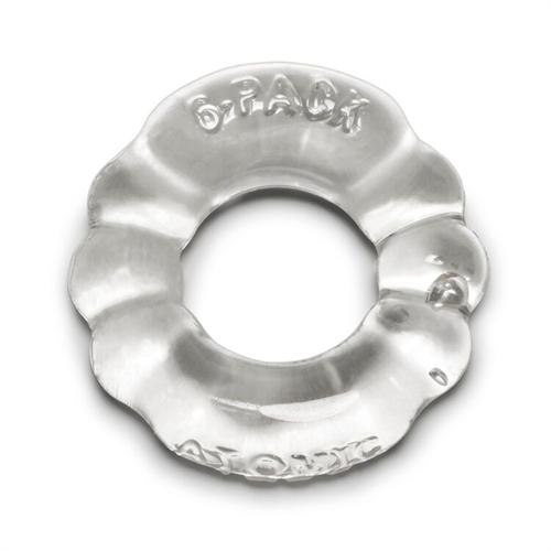 6-Pack Cockring Atomic Jock - Clear