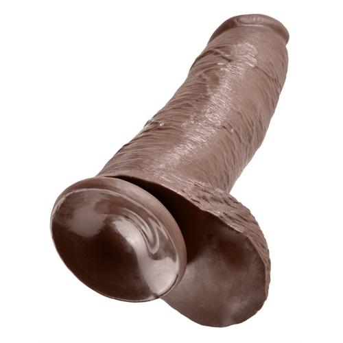 King Cock 12 Inch Cock With Balls - Brown
