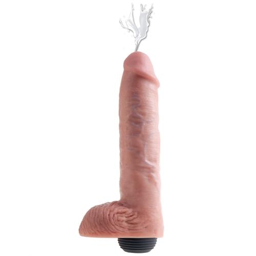 King Cock 11 Inch Squirting Cock With Balls - Flesh