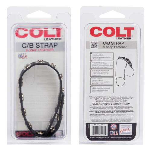 Colt 8 Snap Fastener Leather Strap - Black