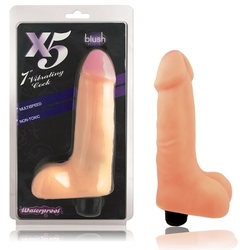 X5 Plus 7" Vibrating Cock - Beige