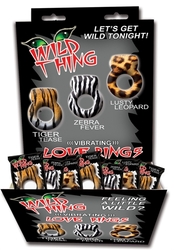 Wild Things Animal Rings - 24 Piece Display - Assorted