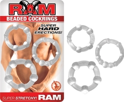 Ram Beaded Cockrings - Clear