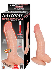 Natural Realskin Hot Cock Curved 7" - Flesh