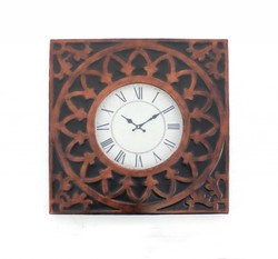 22.75" x 22.75" x 2" Bronze Vintage Metal - Wall Clock