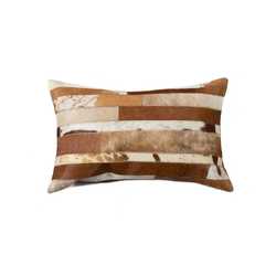 12" x 20" x 5" Brown And White  Pillow