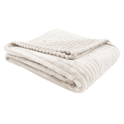 50" x 60" Ivory Ultra Soft Ribbed Style  Throw