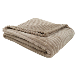 50" x 60" Beige Ultra Soft Ribbed Style  Throw
