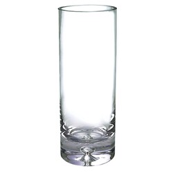 10.5" Mouth Blown Crystal European Made Cylinder Vase