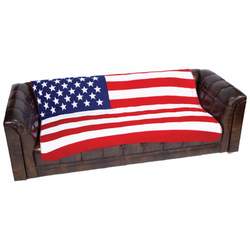 United States Flag Print Fleece Throw