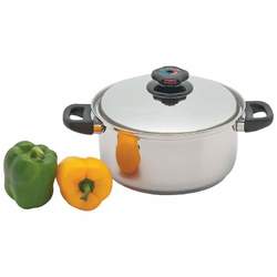 5.5qt 12-Element T304 Stainless Steel Stockpot with Vented Cover